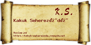 Kakuk Seherezádé névjegykártya